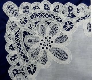 Antique Handmade German Lace Table Runner 59” X 19”