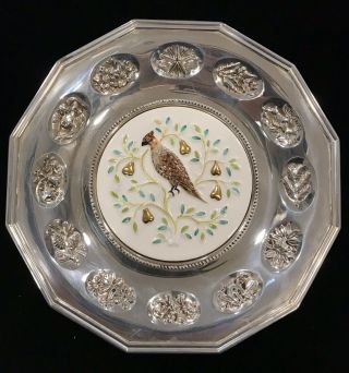 Rare Gorham Sterling 12 Days Christmas Partridge In A Pear Tree Plate