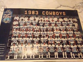 Dallas Cowboys 1983 Poster Mcdonalds Approx 35 X 23 In.  Rare