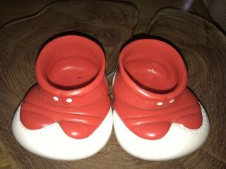 VINTAGE 1980’s CABBAGE PATCH KIDS CLOWN SHOES RED & WHITE WITH SQUEAKER 2