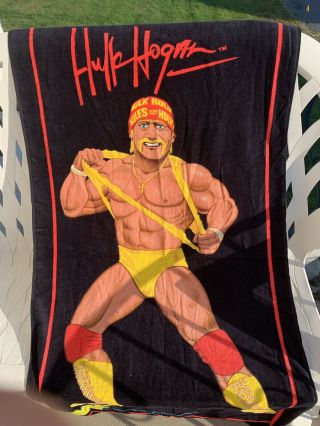 Vintage Wwf Hulk Hogan Rare Beach Towel Wwe