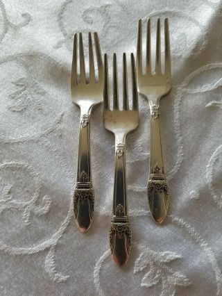 1847 Rogers Bros Silverplate Baby Fork " First Love " 3 Forks