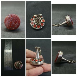 Islamic Ancient Rare Stamp With Islamic Writing Red Agate Stone A832