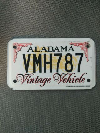 Alabama Vintage Vehicle Motorcycle License Plate Rare