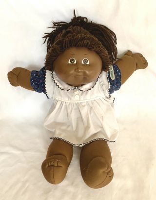Vtg 1978 1982 Coleco African American Black Cabbage Patch Kids Doll W Cpk Dress