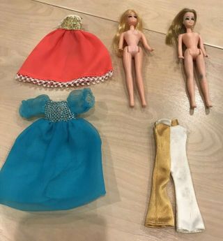 Vintage Topper Dawn Dolls And Outfits - 2 Dolls