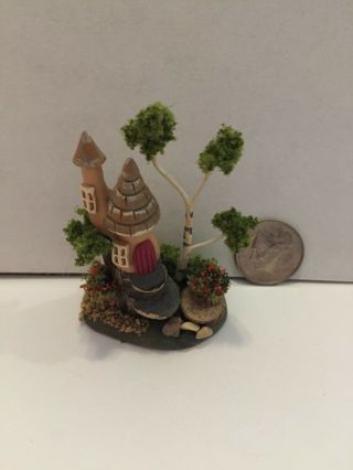 Handmade Miniature Castle Fairy House Vintage Ooak By C.  Rohal
