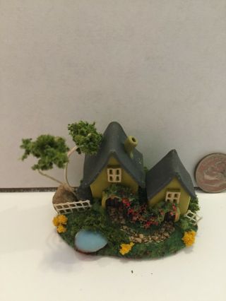Handmade Miniature Rose Fairy House Vintage Ooak By C.  Rohal