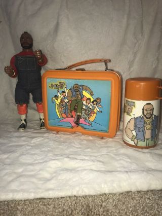 1984 Mr.  T Lunch Box With Thermos Rare Vintage Aladdin & Mr T Action Figure