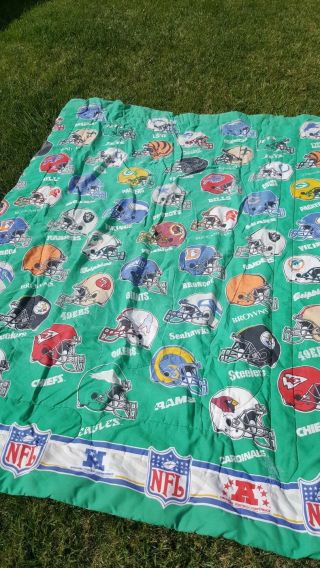 Vintage Nfl Blanket Rare Comforter Steelers Raiders Twin Bedding Kids Cowboys