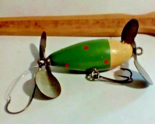 Vintage Unidentified Wooden Lure With Glass Eyes