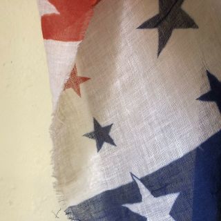 Antique American Bunting USA Stars Vintage Cotton Cloth Fabric Flag Banner Old 2