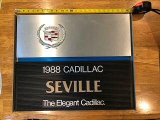 Rare Vintage Cadillac Dealer Advertising Sign Seville 24 " X 20 Aluminum