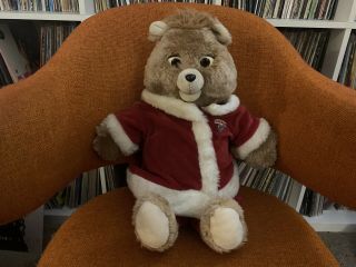 Teddy Ruxpin Vintage 1985 Talking Animated Bear In Santa Claus Suit Christmas