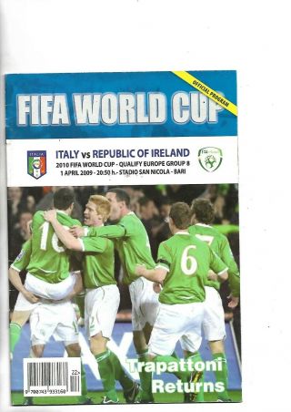 1/4/2009 Rare World Cup Q Italy V Rep Of Ireland