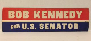 Rare Robert F.  Kennedy 1964 Senate Campaign Bumper Sticker