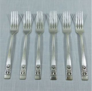 Rare Community Coronation 7.  5” Dinner Forks Set Of 6 1936 Silverplate