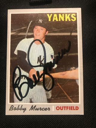 Bobby Murcer Signed 1970 Topps Baseball Card Autographed Rare 333