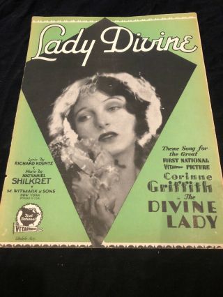 1929 Lady Divine Shilkret Corinne Griffith Rare Antique Sheet Music