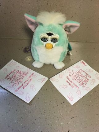 Rare 1999 Furby Babies Pink W/blue Hair Tiger Electronics 70 - 940 W/tag
