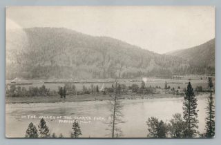 Clarks Fork River Valley Paradise Montana Rppc Antique Photo Postcard 1910s