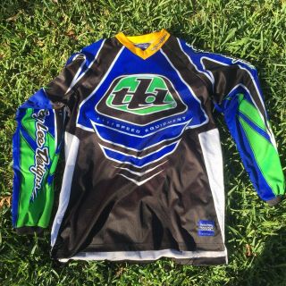 Troy Lee Designs Tld Speed Equipment Motocross Jersey Blue/green Rare Size Xl