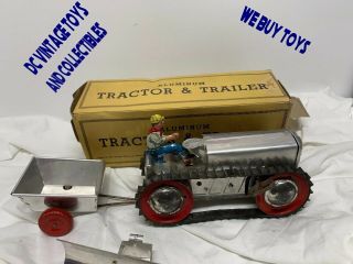 Vintage 1930 Rare Marx Wind - Up Aluminum & Tin Litho Tractor