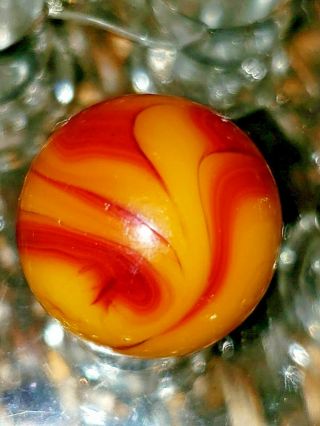 Vintage Marbles Rare Christensen Cac Flame Swirl 0.  638 "