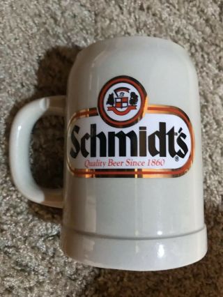 Vintage Schmidt Beer Ceramic Mug 12 0z Stein (rare)