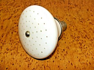 Vintage White Porcelain Shower Head With Brass Fitting