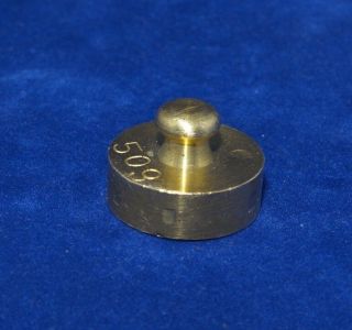 Greek Vintage Solid Brass Balance Scale Weight 50 Grams