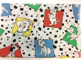 90s Disney 101 Dalmatians Twin Flat Sheet Fabric Bedding Vintage