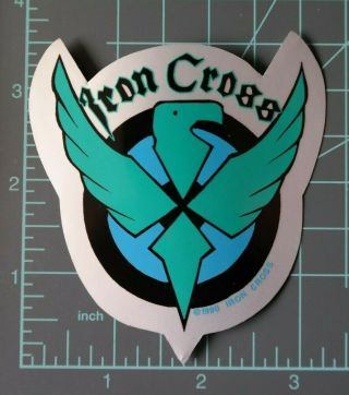 Vintage Iron Cross Skateboards Sticker Gray/green,  Godoy Brothers,  Schmitt Stix