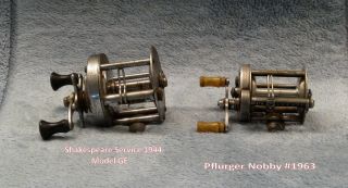 Vintage Pflueger Nobby & Shakespeare Service 1944 Ge Fishing Reels & Toughy Rods