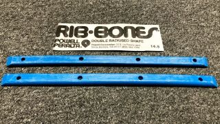 Vintage Powell Peralta 14.  5” Rib Bones Skateboard Rails Blue Color