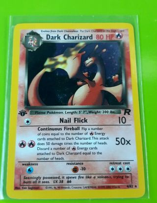 Dark Charizard 1st Edition Holo 21/82 Rare Pokemon Trading Card Game