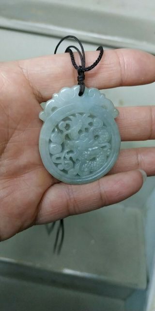 Grade A 100 Natural Burmese Jadeite Jade Dragon Pendant Necklace A 826