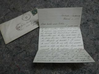 Antique 1880 Letter & Envelope With 3 Cent Stamp - Washington