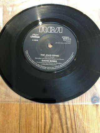 Rare David Bowie 7” Vinyl The Jean Genie / Ziggy Stardust Bow515 Near