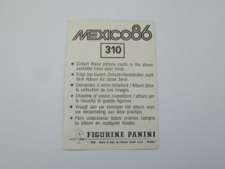 Rare Mexico 86 World Cup 1986 Panini Stickers Foil Badge No 310 - 2