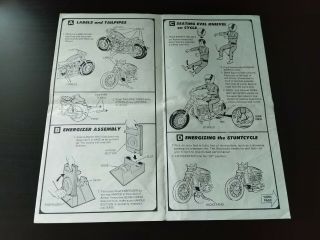 Vintage 1973 Evel Knievel Stunt Cycle INSTRUCTIONS SHEET - RARE 2