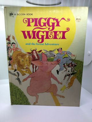 Vintage Piggy Wiglet And The Great Adventure Big Golden Book First Edition Rare