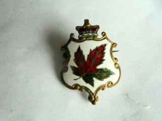 Antique / Vintage Canada Enamel Maple Leaf Souvenir Pin