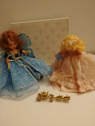 2 Vintage 5 " Nancy Ann Storybook Doll Bisque Pudgy Cinderella Fairy W Wings Look