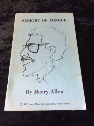 Rare Vintage Magic Trick Book Sleight Of Tongue By Harry Allen
