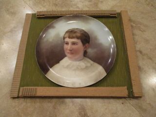 Antique Limoges Hand Painted Portrait French Boy Porcelain 13 1/2 " Charger Plate