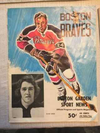 (2) vintage 1970’s Boston Braves AHL HOCKEY PROGRAMS RARE 3/28/72 and 12/15/73 3