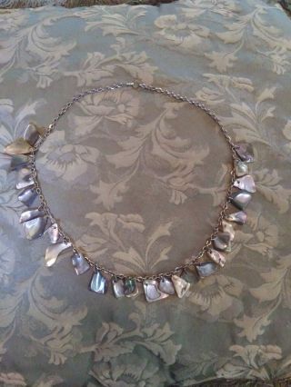 Grey And Arrodesence Mother Of Pearl Necklace