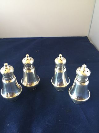 Duchin Set Of 4 Sterling Silver Over Glass Salt & Pepper Shakers Post 1940
