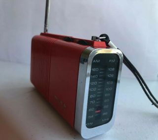 Vtg Philco Ford R - 131 Orange Solid State Transistor Fm / Am Radio - 1970s Rare